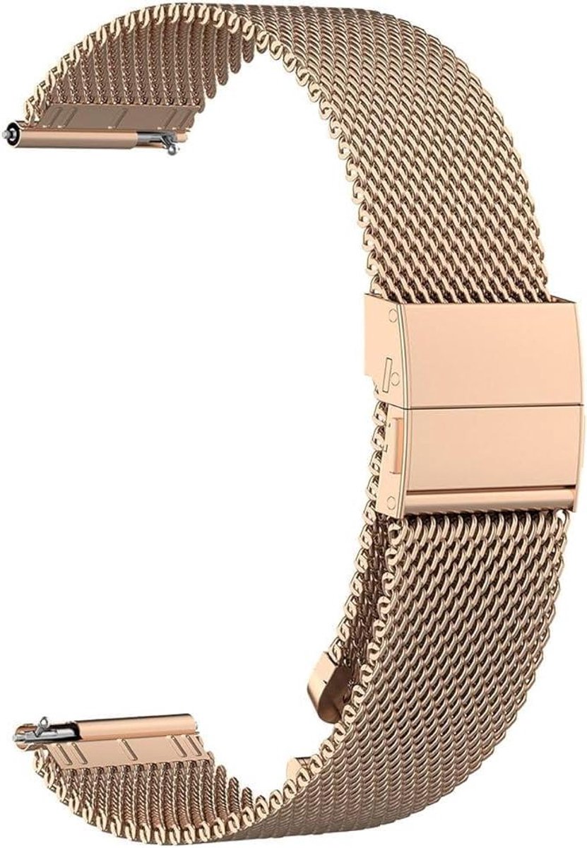 Armband Garmin Forerunner - Horlogeband Metaal - Dagelijks Gebruik - Roestvrij Staal Mesh - 22 mm - Zilverkleurig