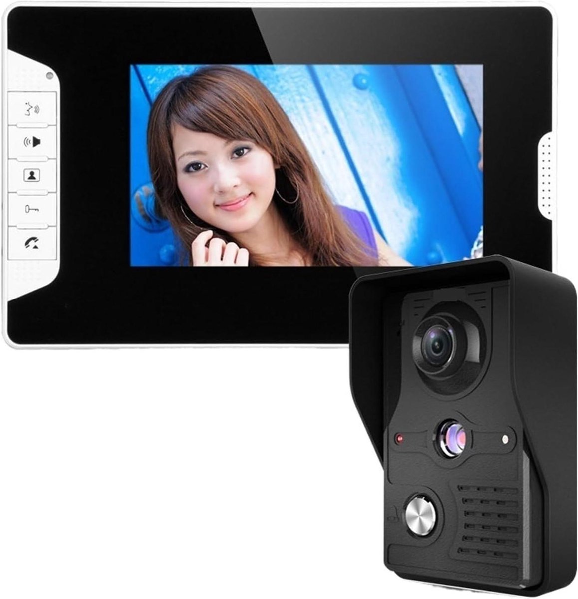 Video Deurbel Monitor - Deurtelefoon Intercom - Veiligheid Thuis - Met Nachtzicht - 7 Inch Scherm - Zwart
