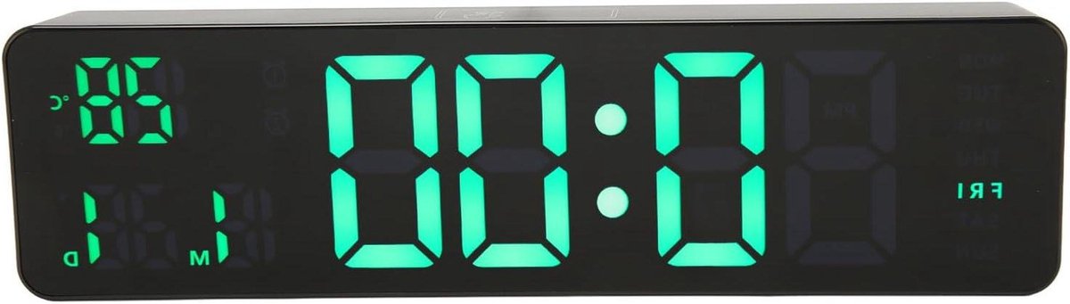 Digitale Wekker - LED Klok - Tijd Bijhouden - Instelbare Helderheid - 10 Inch Display - Groen