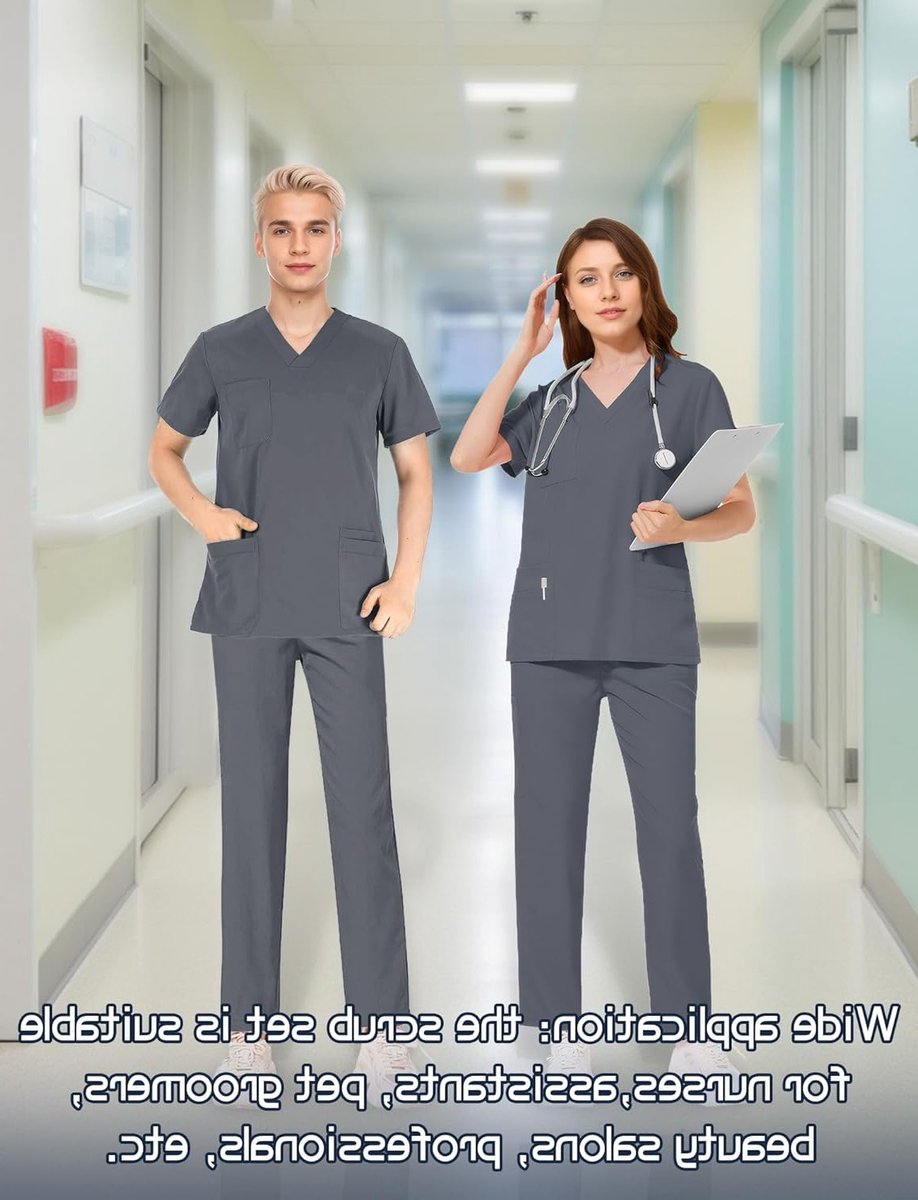 Comfortabele Unisex Scrub Set voor Medisch Personeel - Jacket en Broek Set voor Artsen en Verpleegkundigen
