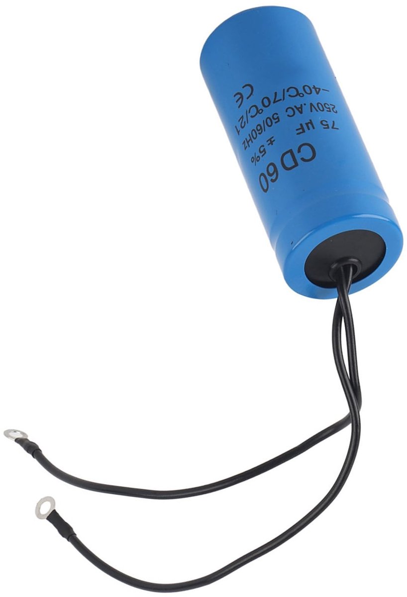 Dailygoody - Startcondensator - CD60 condensator - 250V AC - 75uf - Duurzaam en betrouwbaar - Blauw - Krachtige motoren