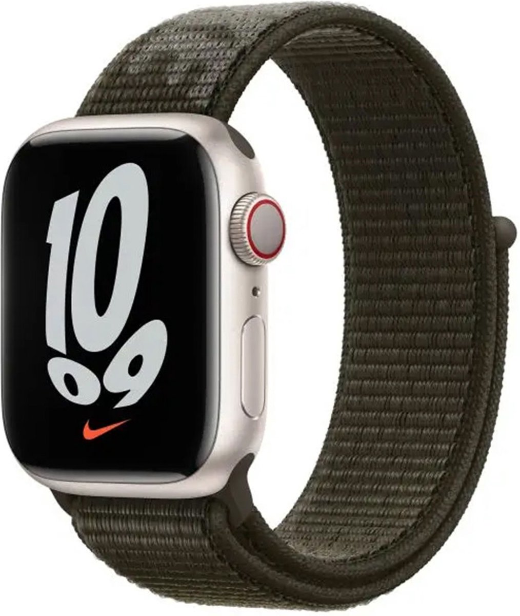 Apple Watch Geweven Sportbandje Nike - 45 mm - Khaki - voor Apple Watch SE/5/6/7