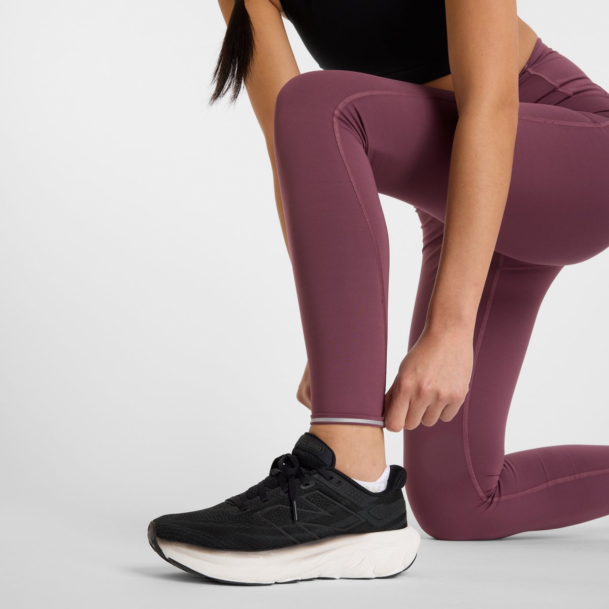 New Balance NB Sleek High Rise Legging 27″ Dames Sportlegging Faded Plum