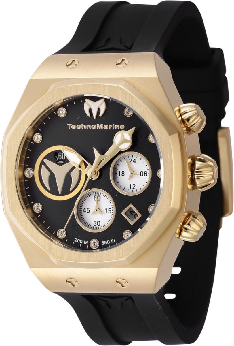 TechnoMarine MoonSun TM-523007 Dames Horloge - Waterdicht - Analoog - Quartz Uurwerk - Roestvrij Staal met witte Wijzerplaat - 40mm