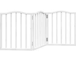 vidaXL - Hondenhek - inklapbaar - 3 - panelen - 150 - cm - populierenhout - wit