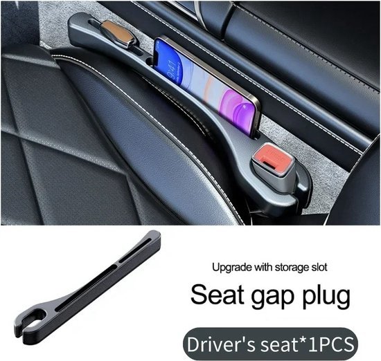 Set Van 2 Autostoel Gap Organizer Opbergdoos Voor Fiat 500 II Hybrid 2020-2023, Seat Gap Opbergdoos Met Gat USB-kabel Voor Kleine Items Mobiele Telefoons,Bla-ck