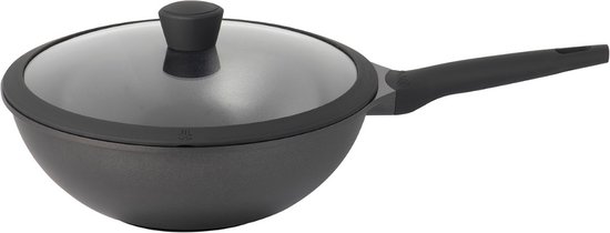 ELLE Gourmet Moderne RVS Wokpan met Deksel - 28 cm - PFAS vrij - Inductie