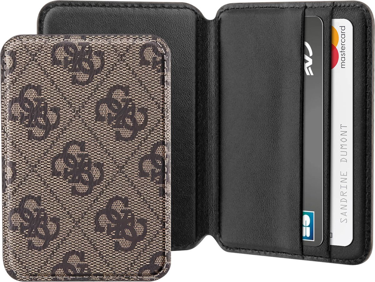 GUESS, Pasjeshouder met magneetsluiting Stripes Magsafe, Bruin