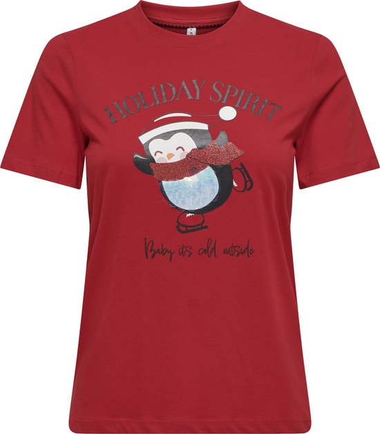 T-shirt Donna Only Onlkita Reg S/S Top Box CS Jrs, Girocollo In Cotone 100% Con Stampa, Modello Casual E Basic