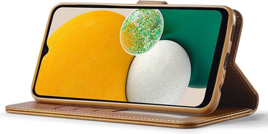 LC.IMEEKE Hoesje - Geschikt voor Samsung Galaxy A15 Hoesje - LC.IMEEKE Luxe Book Case - Bruin