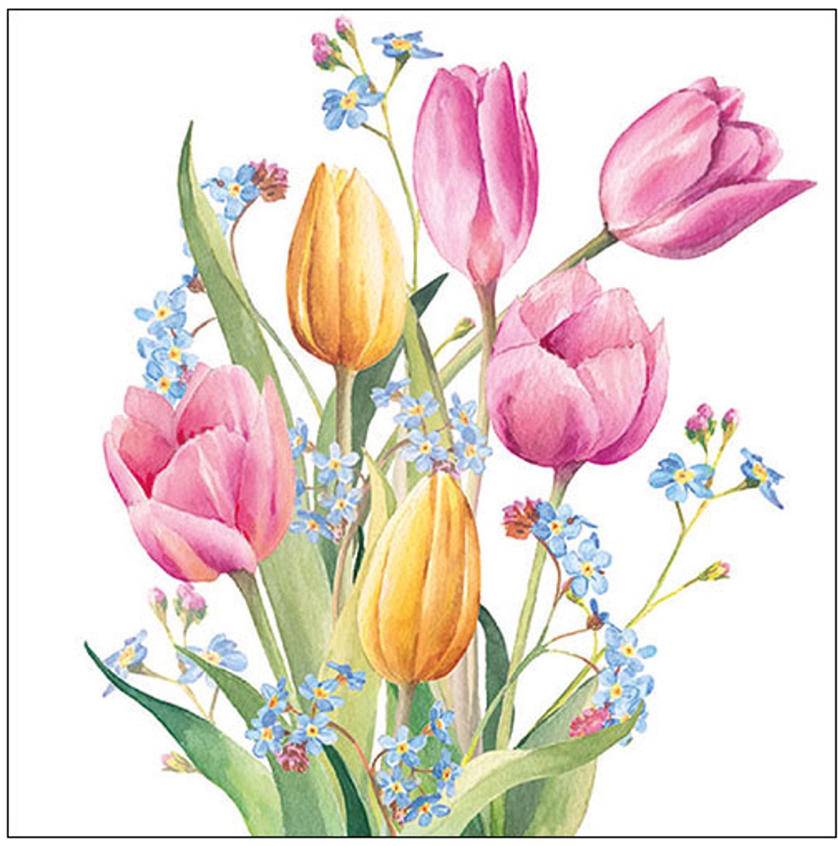 Ambiente Servetten Tulips Bouquet 25cm