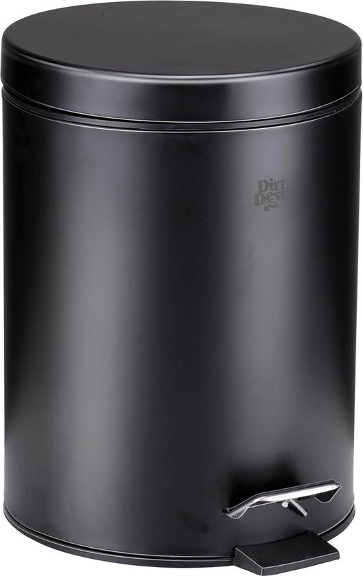 Dirt Devil Pedaalemmer 5 Liter - Prullenbak Badkamer - RVS - Zwart