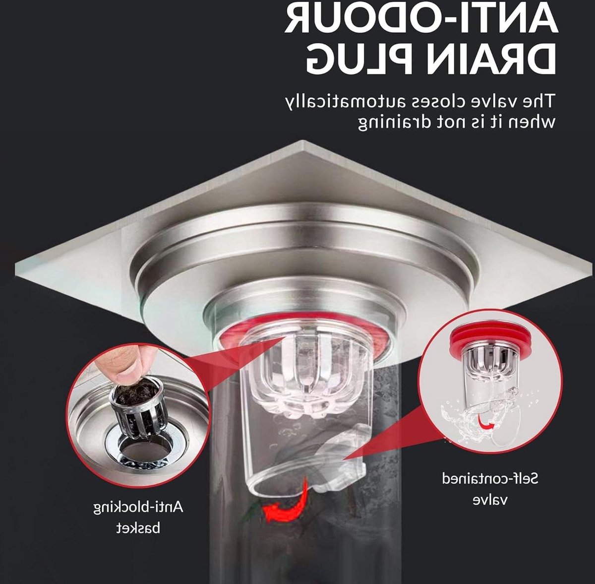 Goedkoopste Universele Anti-Geur Aftapplug - Afvoerzeef met Mandje - Eenvoudig te Gebruiken Douchefilter Ventiel - Geurbestendige Kern - Afvoerdiameter 32-44 mm