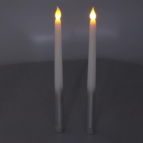 Dinerkaars LED Wax Ivoor 18 cm 2 stuks met afstandsbediening | De - Sfeervol genieten