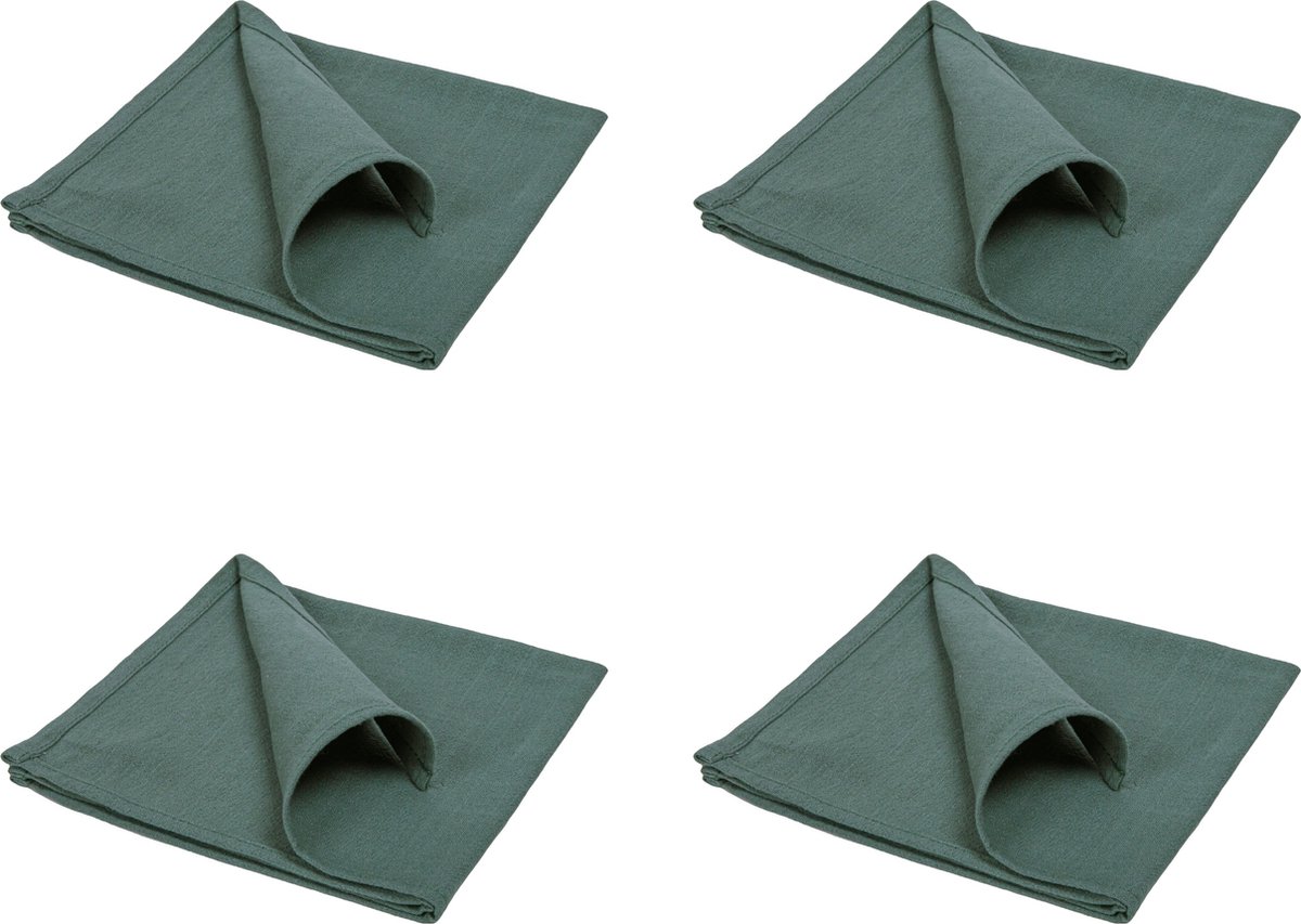 QUVIO Servet – Servetten – Katoenen servet – Servet katoen – Stoffen servet – Servet stof – Donkergroene servetten – Groene servetten – Servet groen – Servet donkergroen – Servet 40x40cm – Katoen – 40x40cm – Donkergroen – Set van 4
