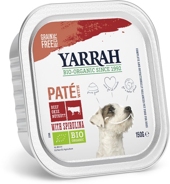 Yarrah Bio Alu Pate Graanvrij 150 g - Hondenvoer - Rund&Spirulina