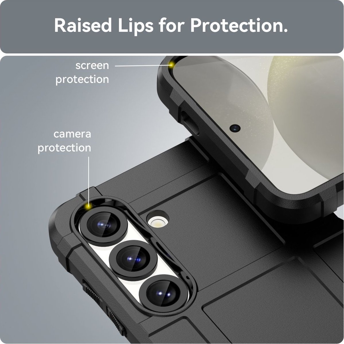 Mobigear Hoesje geschikt voor Samsung Galaxy S25 Plus Telefoonhoesje Flexibel TPU | Mobigear Rugged Shield Backcover Shockproof | Schokbestendig Galaxy S25 Plus Telefoonhoesje | Anti Shock Proof - Zwart