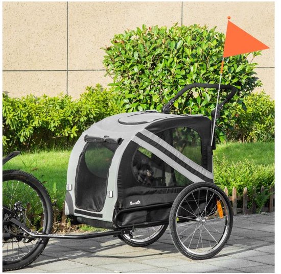 Honden fietskar runner 1| een kleine compacte honden fietskar