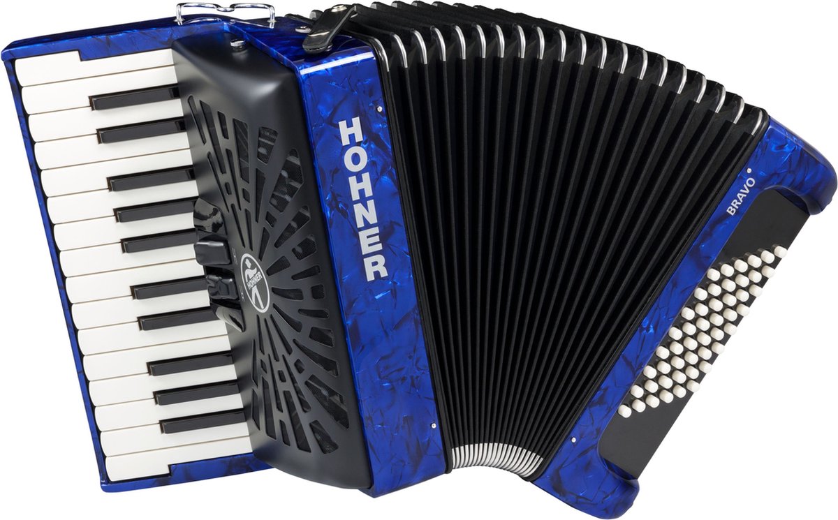 Hohner Bravo II 48 blue silent key - Accordeon