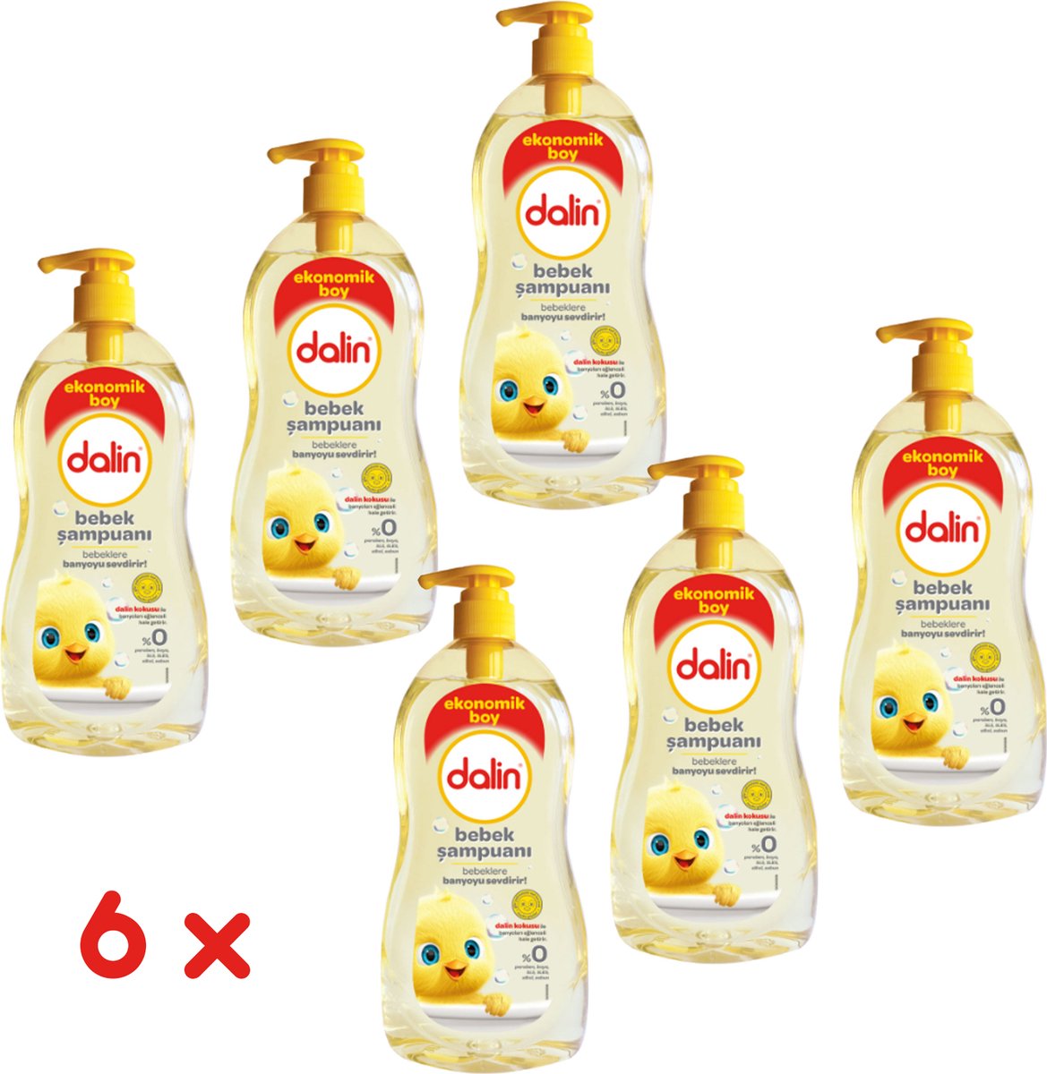 Goedkoopste Dalin Baby Shampoo, 98 natuurlijke ingrediënten, anti-prik formule, veilig voor de gevoelige huid - 6 x 500ml