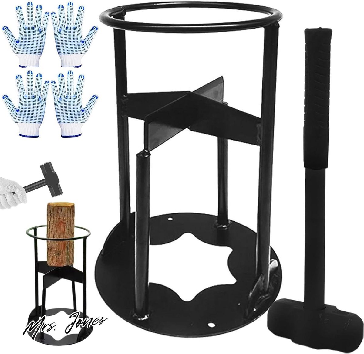 Mrs. Jones Snelle handmatige houtkliever - handmatig Kindling splijter - met 18 kg zware hamer - robuuste draagbare brandhoutkliever .