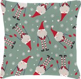 Mistral Home - COUSSIN DÉCORATIF - flanelle - 40 x 40 cm - dessin - vert menthe - Noël