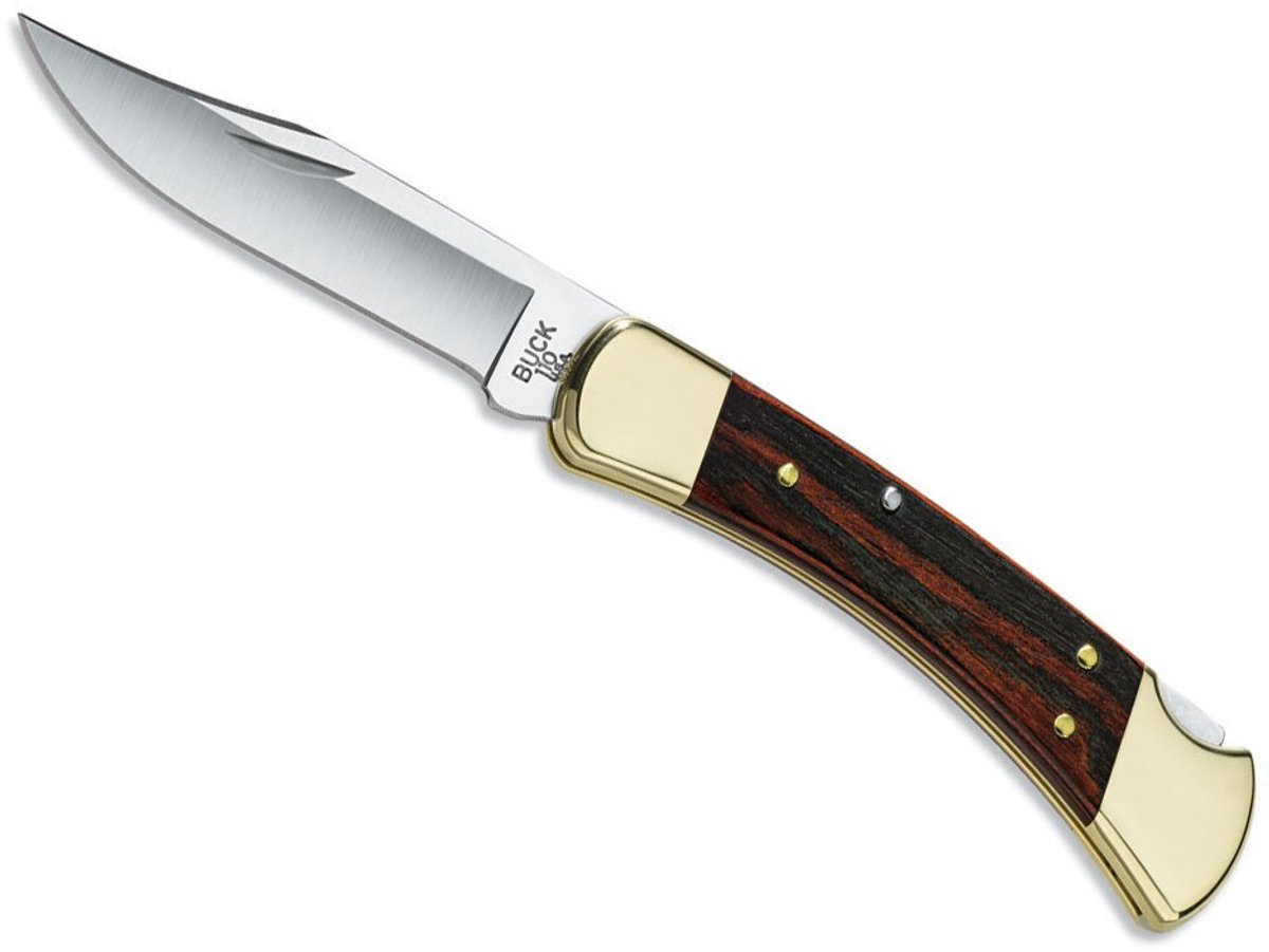 Buck 110 Folding Hunter - zakmes - backlock - lederen sheath