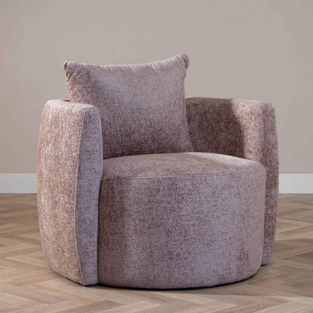 Bronx71® Fauteuil Ruby chenille stof roze