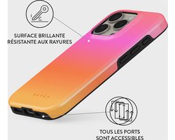 Burga, Hoesje Geschikt voor Apple iPhone 16 Pro MagSafe Stoer Schokbestendig Model Sunset Club, Meerkleurig