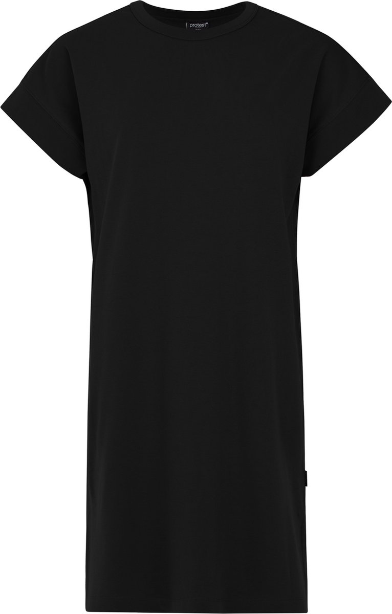 Protest Prtise – Tshirt jurk Dames – Korte mouwen – Knielengte Zwart
