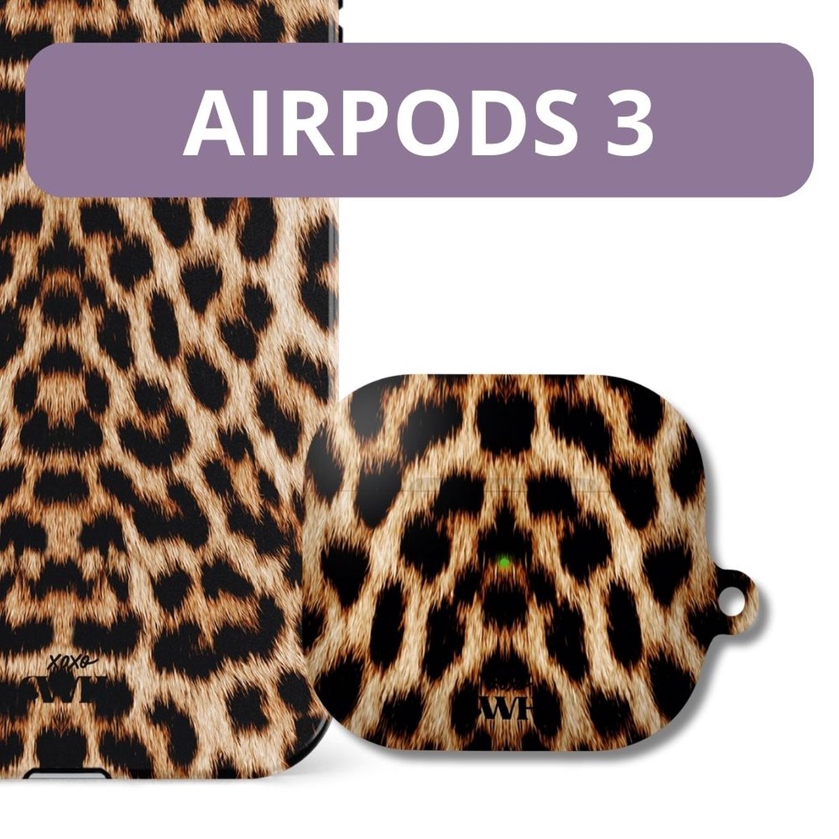 iPhone 16 telefoonhoesje met AirPods 3 case set Wild Thing double layer panter tijgerprint - Afbeelding 4