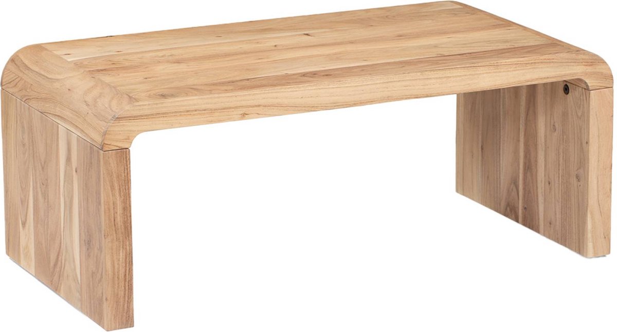 sweeek Rechthoekige salontafel van massief acaciahout l 100 x b 50 x h 40cm - dana Naturel