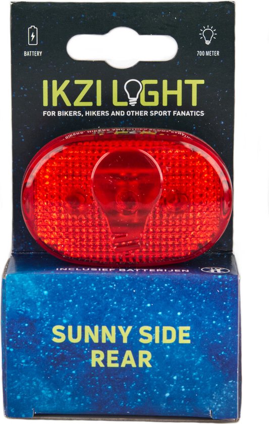 Ikzilight Ovaal achterlicht fiets - 3xLED - rood - batterij - inclusief zadelpenmontage — afbeelding 2