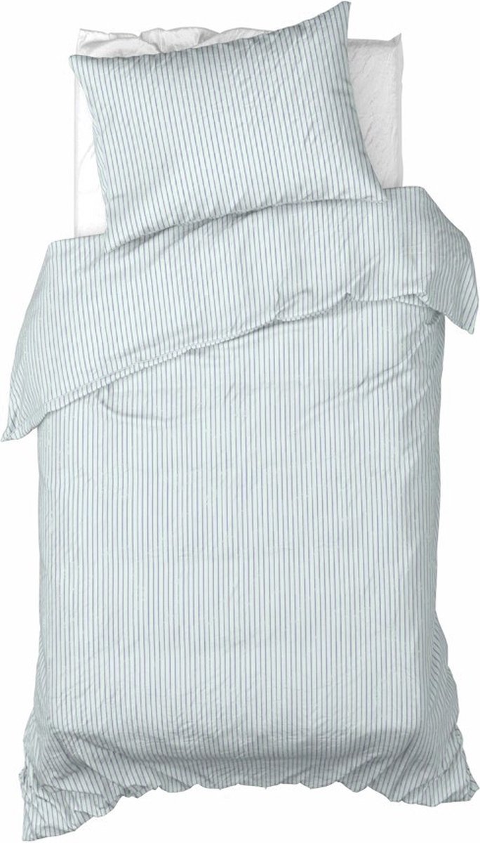 Moodit Dekbedovertrek Misty Stone Blue - Eenpersoons - 140 x 220 cm - Katoen Flanel