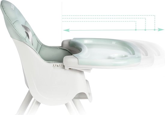 Hoge kinderstoel met afneembaar dienblad voor baby's - Groene kinderstoel, eenvoudig schoon te maken, vanaf de geboorte van Hoge — afbeelding 4