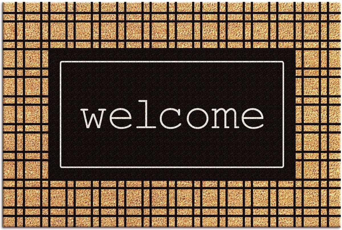 MD-Entree MD Entree - Deurmat - Kokosmat - Finesse - Wire Welcome - 40 x 60 cm Bruin