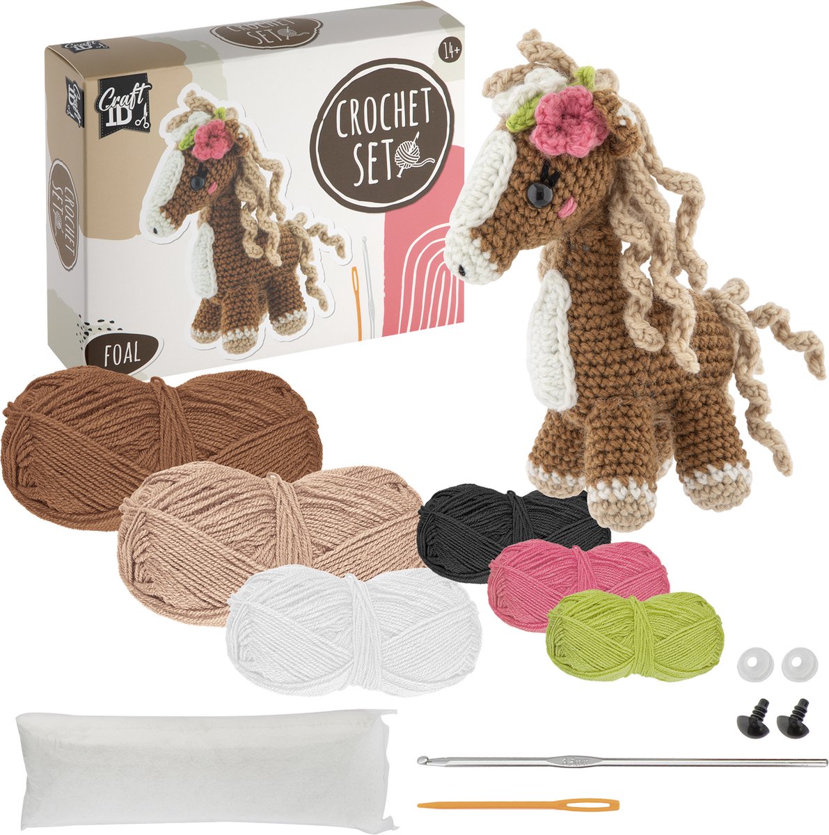 Craft ID Kit De Crochet Pour Débutants - Coffret Amigurumi Vache - Aiguilles Et Peluches
