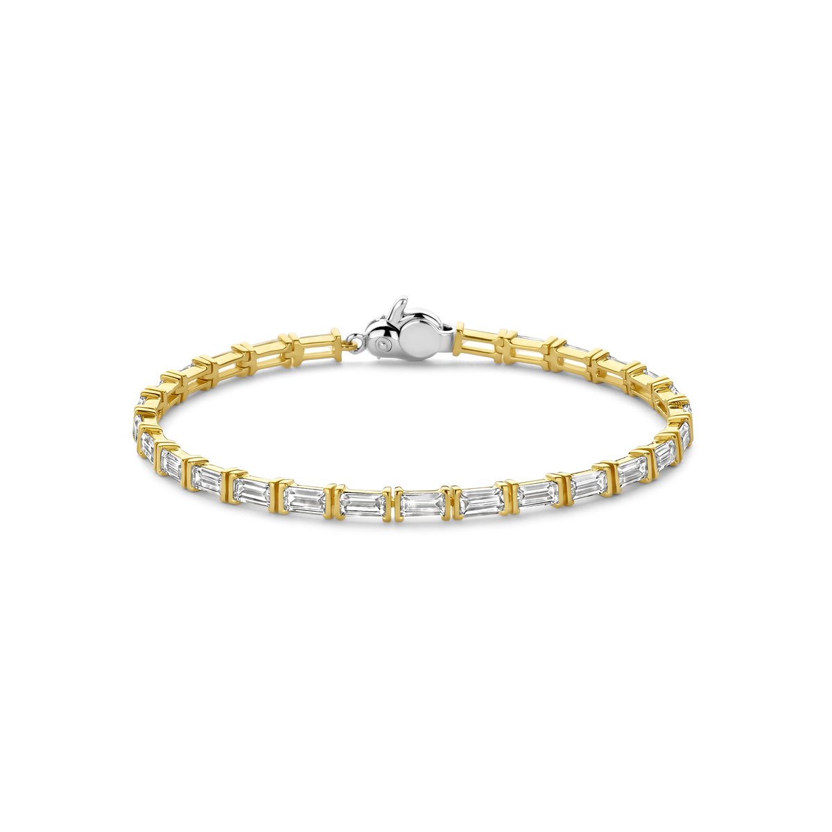 TI SENTO Dames Armband - 925 zilver - Zirkonia met geel verguld - Maat S - 23041ZY
