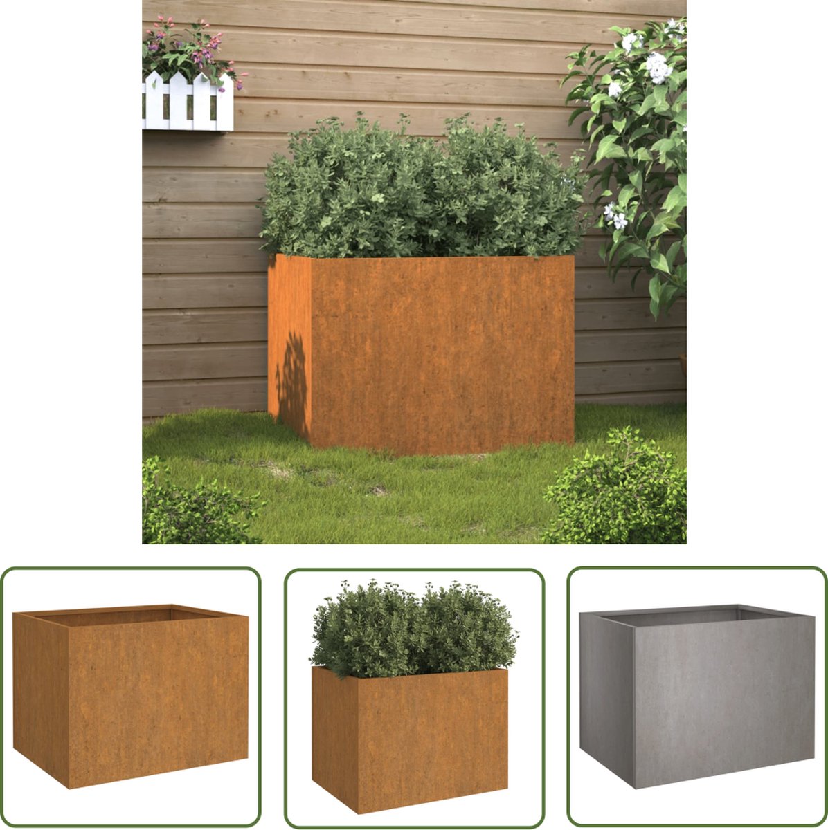 vidaXL Plantenbak 62x30x29 cm koudgewalst staal antracietkleurig