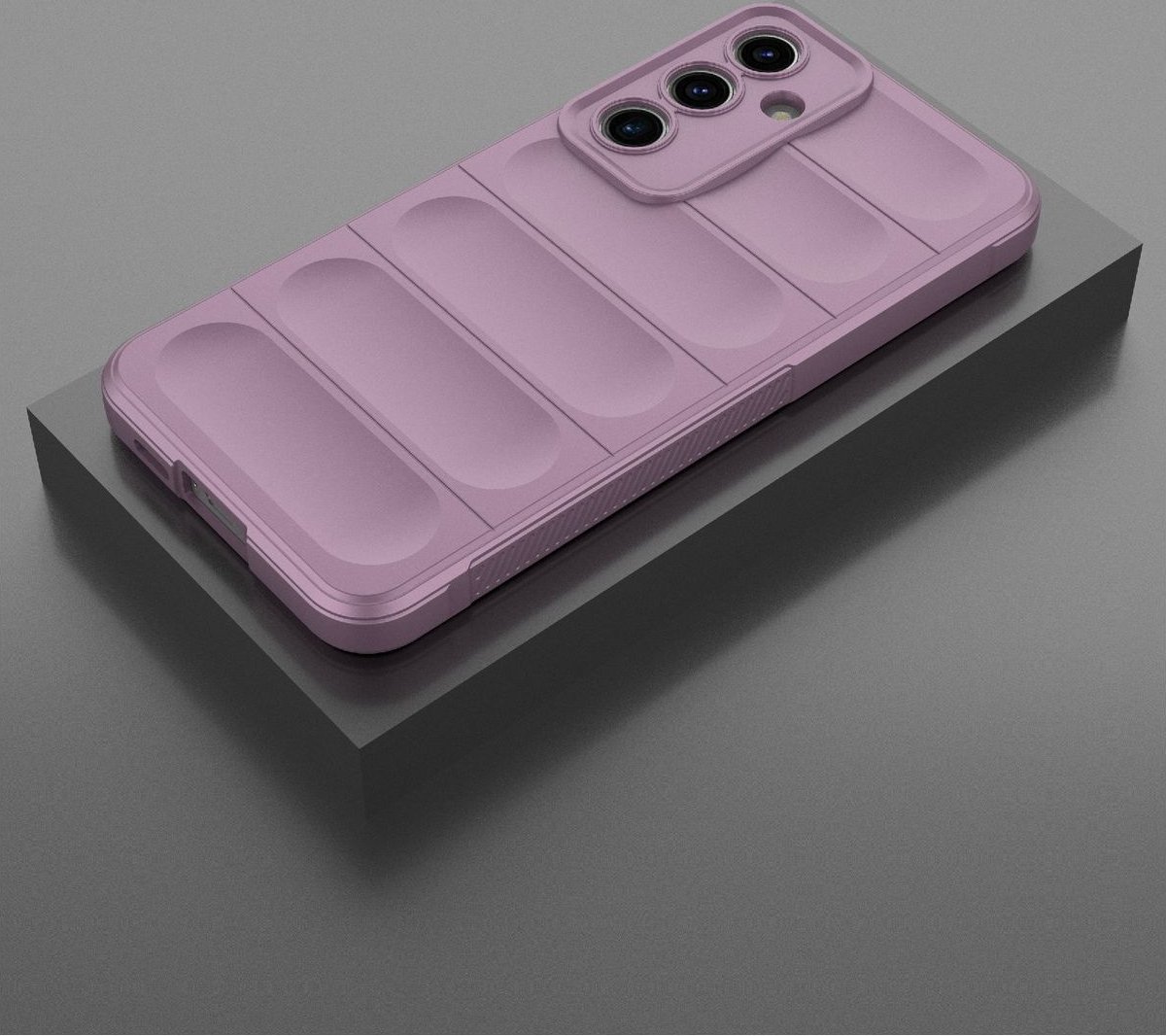 Mobigear Hoesje geschikt voor Samsung Galaxy S24 FE Telefoonhoesje Flexibel TPU | Mobigear Bumpy Backcover | Galaxy S24 FE Case | Back Cover - Paars