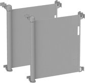 Goliving Oprolbaar Traphekje - 2 Stuks - Veiligheidshekje - Kinderhekje - Push & Turn - 10 tot 150 cm Breed - Aluminium frame - Mesh - Grijs