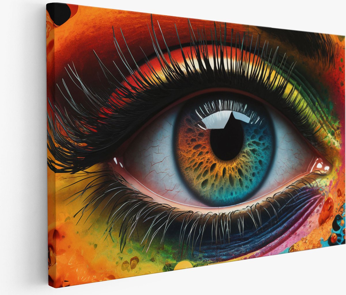 Saammp Muurcirkel Hout - Portret - Koe - Natuur - Dieren - Ø 90 - Wandcirkel - Wanddecoratie Cirkel - Muurdecoratie Woonkamer - Slaapkamer decoratie - Rond Schilderij