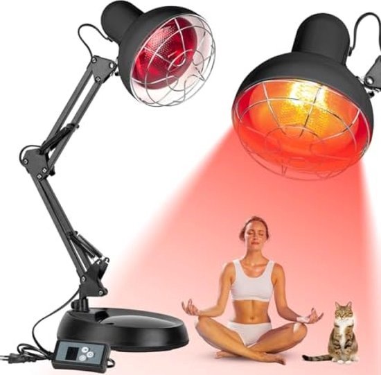 DHQCQL Home Infraroodlamp 275W - Instelbaar 0-115°C Met Standaard 360° Draaibaar
