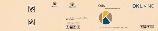 Vicco Otis Badkamermeubel set – 3 delen Wit