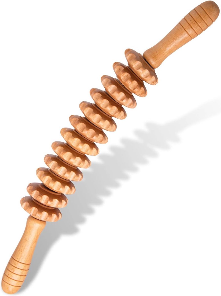 Massagerol van Hout voor Anti-Cellulitis en Spiermassage - Myofasciale Massage Tool voor Lichaam en Benen