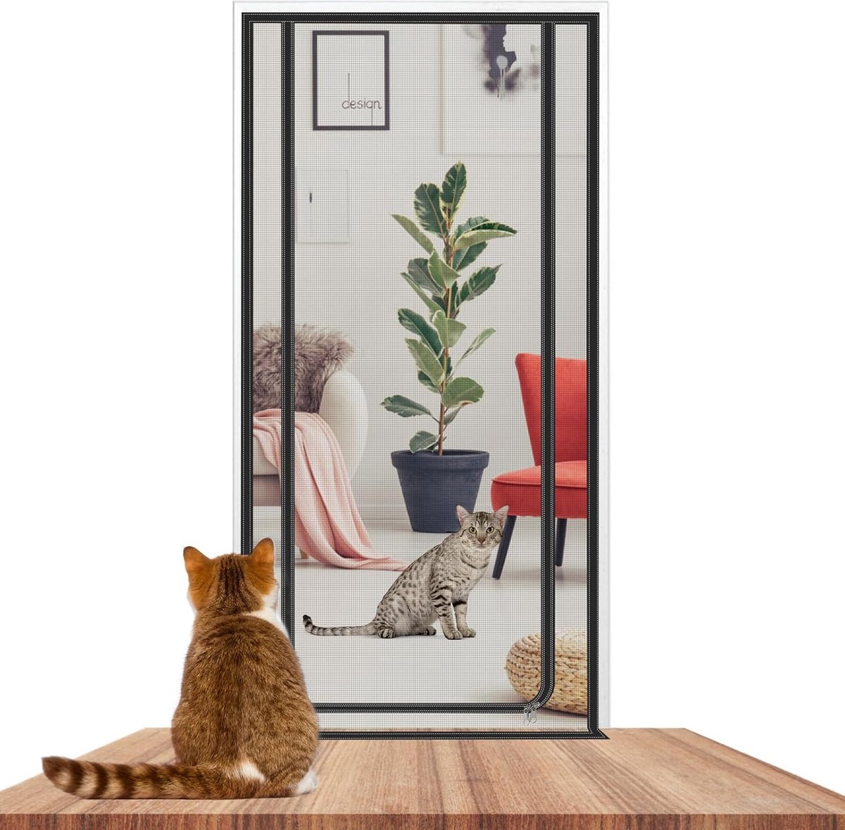 Beschermend Huisdierennet voor Balkondeuren, Slaapkamers en Keukens met Rits voor Huisdier