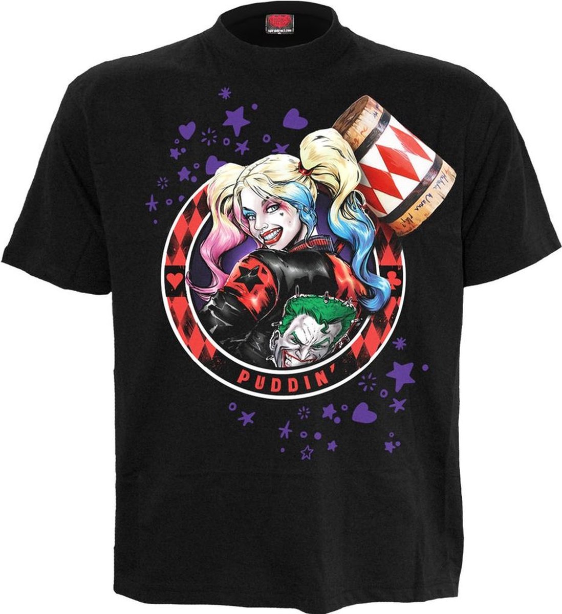 Spiral Harley Quinn - Harley Quinn Puddin' Heren Tshirt - XL - Zwart