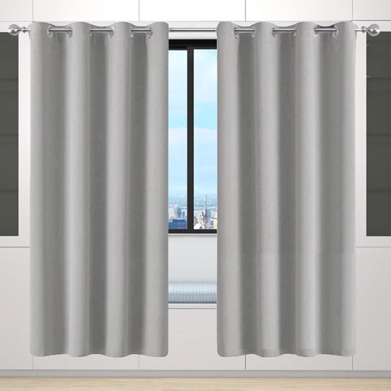 MIULEE 2 Panelen, Zuivere kleur, Transparante raamgordijnen, Glad, Elegant, voor Ramen/Gordijnen/behandeling voor Slaapkamer, Woonkamer, ivoorkleurig, 140 x 260 cm, zakstang