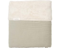 Koeka wiegdeken teddy Faro - sage - 75x100