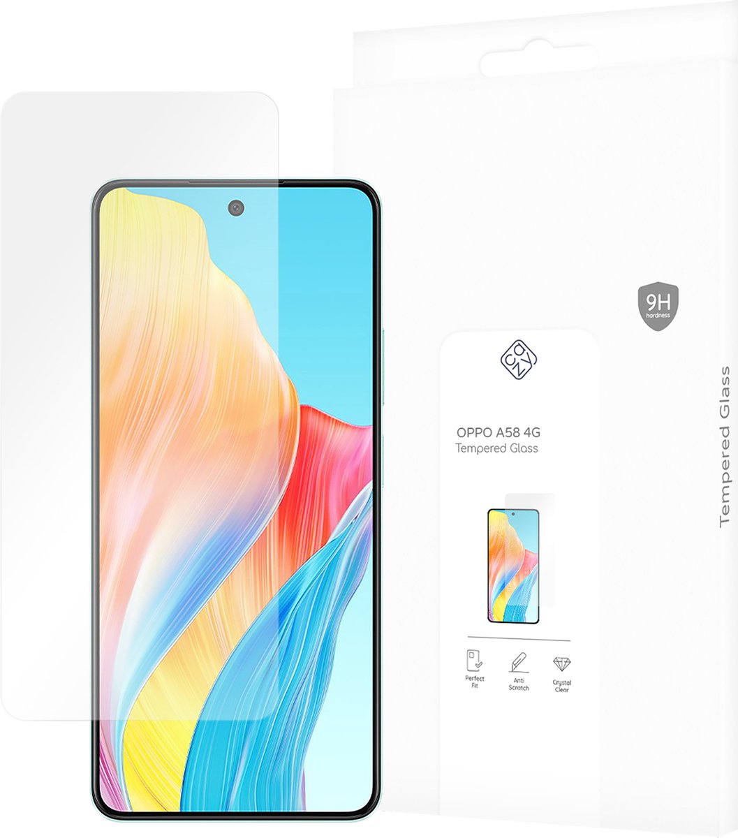 Cazy screenprotector geschikt voor OPPO A58 (4G) - Screenprotector Gehard Glas